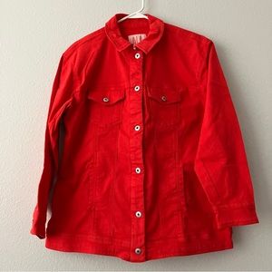 All Worthy Hunter McGrady Denim Trucker Jacket - Red (sz M) A396772